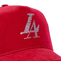 REFERENCE PARADISE LA CRYSTALS SNAPBACK CAP BURGUNDY VELOUR