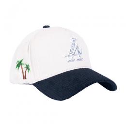 REFERENCE PARADISE LA CRYSTALS SNAPBACK CAP CREAM/BLACK CORDUROY