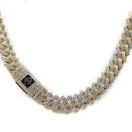 GOLDEN GILT New York Prong Studded Cuban Necklace