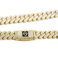 GOLDEN GILT New York Prong Studded Cuban Necklace