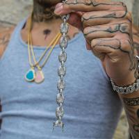GOLDEN GILT Studded Goochi Link Bracelet - Silver