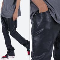 mnml B169 LEATHER FLARE DENIM - BLACK