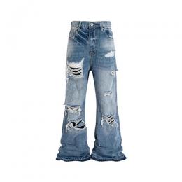 URKOOL DESTROYED FLARE JEANS