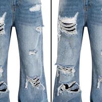 URKOOL DESTROYED FLARE JEANS