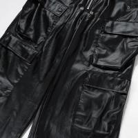 URKOOL WAXED DOUBLE DENIM CARGO PANTS