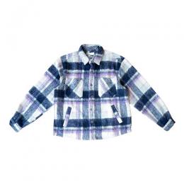 EPTM SIDE SLIT FLANNEL - PURPLE/WHITE