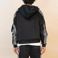 EPTM REAL CAMO STRIPED ZIP UP HOODIE - BLACK