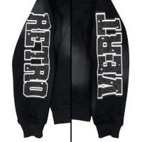 RETROVERT RHINESTONE STAR EAGLE HOODIE BLACK