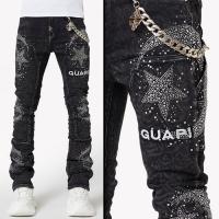 GUAPI OBSIDIAN BLACK CALLIGRAPHY DENIM