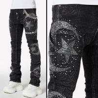 GUAPI OBSIDIAN BLACK CALLIGRAPHY DENIM