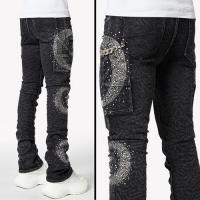 GUAPI OBSIDIAN BLACK CALLIGRAPHY DENIM