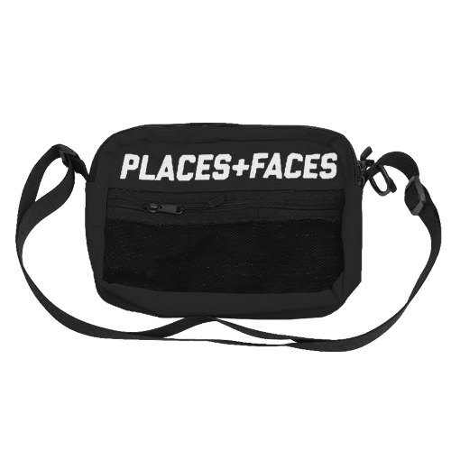 places faces reflective waist bag