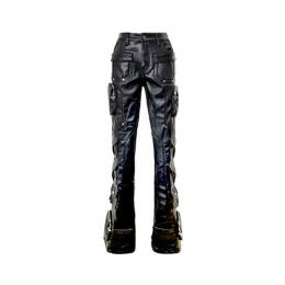 GUAPI OBSIDIAN BLACK CARGO LEATHER PANT