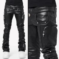 GUAPI OBSIDIAN BLACK CARGO LEATHER PANT