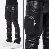 GUAPI OBSIDIAN BLACK CARGO LEATHER PANT