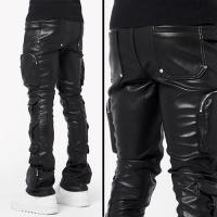GUAPI OBSIDIAN BLACK CARGO LEATHER PANT