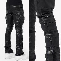 GUAPI OBSIDIAN BLACK CARGO LEATHER PANT