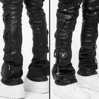 GUAPI OBSIDIAN BLACK CARGO LEATHER PANT