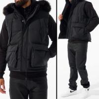 JORDAN CRAIG YUKON FUR LINED PUFFER VEST BLACK