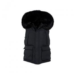 JORDAN CRAIG YUKON FUR LINED PUFFER VEST BLACK