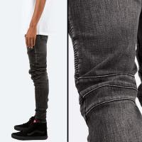 mnml M14 STRETCH SLIM ZIPPER DENIM - BLACK