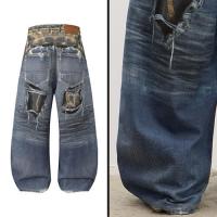 DND4DES RIPPED LEOPARD PRINT ALL-OVER JEANS