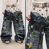 DND4DES DOUBLE WAIST BADGE ALL-OVER PRINT PANTS