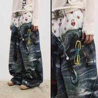 DND4DES DOUBLE WAIST BADGE ALL-OVER PRINT PANTS