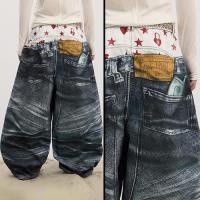 DND4DES DOUBLE WAIST BADGE ALL-OVER PRINT PANTS
