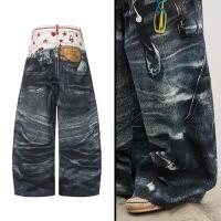 DND4DES DOUBLE WAIST BADGE ALL-OVER PRINT PANTS