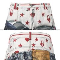 DND4DES DOUBLE WAIST BADGE ALL-OVER PRINT PANTS