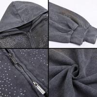 DND4DES DIAMOND DISTRESSED ZIP-UP HOODIE GRAY