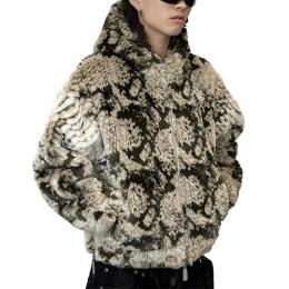 ThoughtWeFriends SNAKES JACKET 2.0 FAUX FUR JACKET WITH HOOD