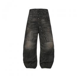 DND4DES LONG BREASTED WASHED DENIM BLACK